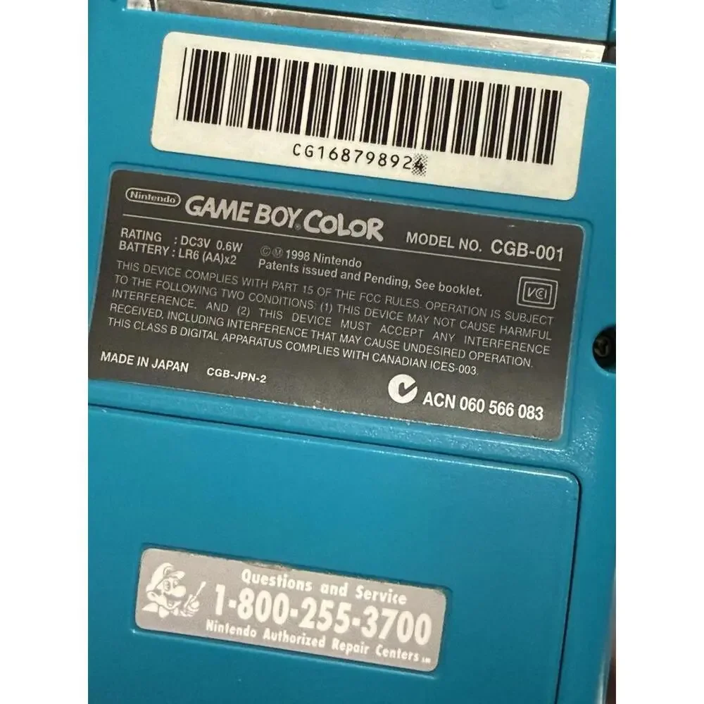 VINTAGE NINTENDO TEAL GAME BOY COLOR HANDHELD GAME SYSTEM